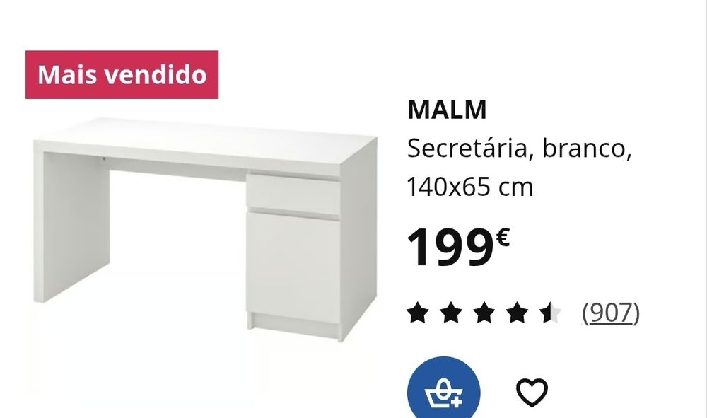 Secretária Malm usada
