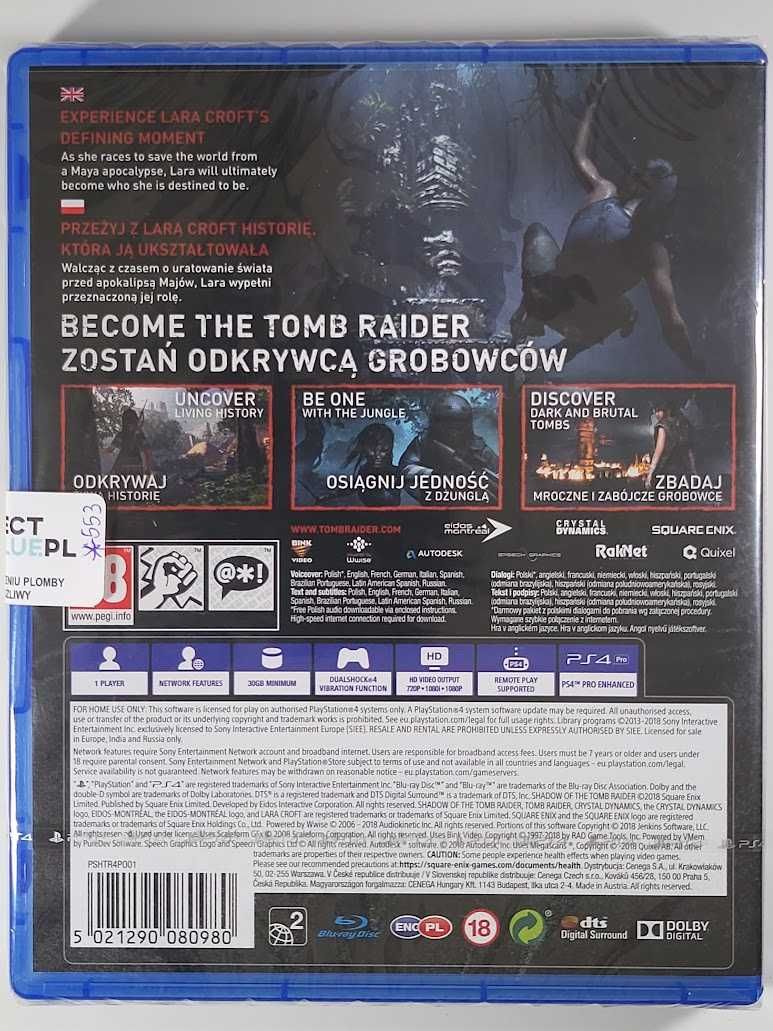 Shadow of the Tomb Raider / Gra PS4 / Dubbing PL / Skup Gier / Mokotów