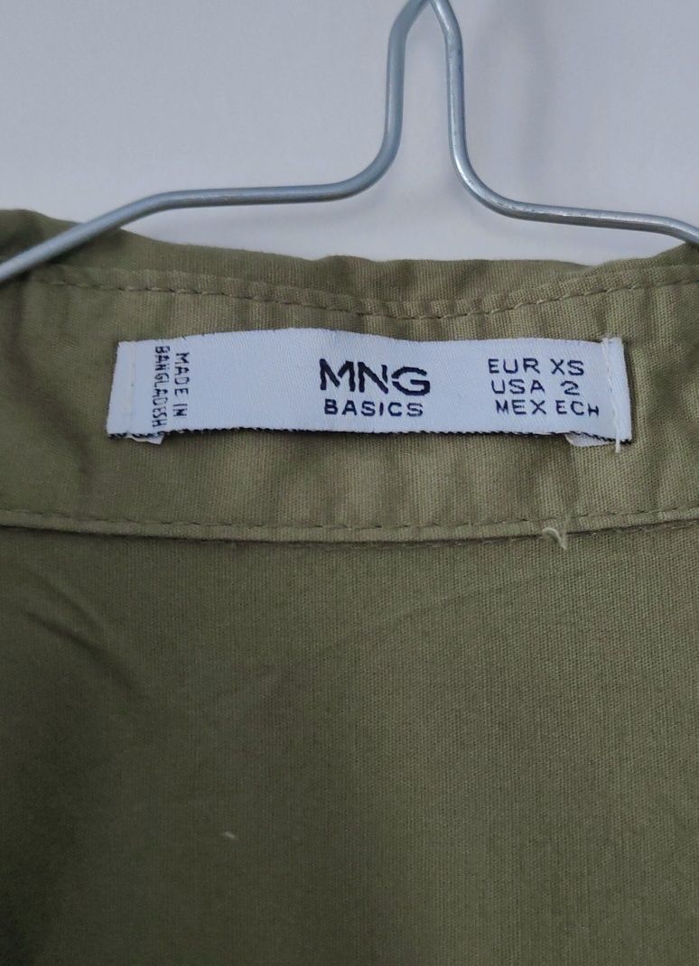 Sukienka Mango 34 XS zielona khaki z paskiem bawełniana