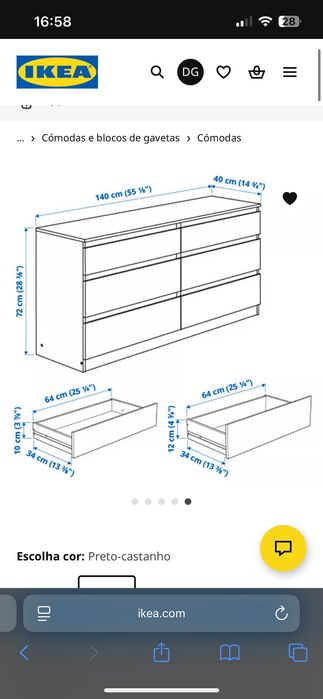 comoda kullen ikea - castanho