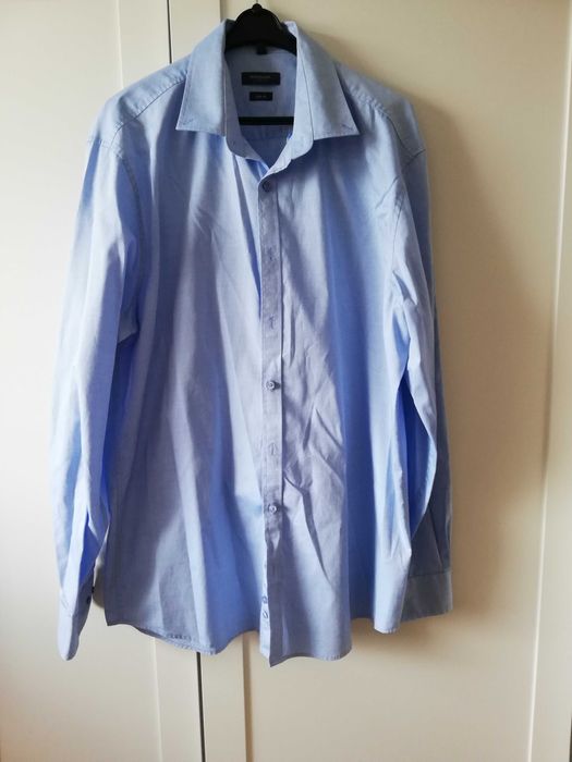 manguun niebieska koszula z długim rękawem slim fit 33/44 XL