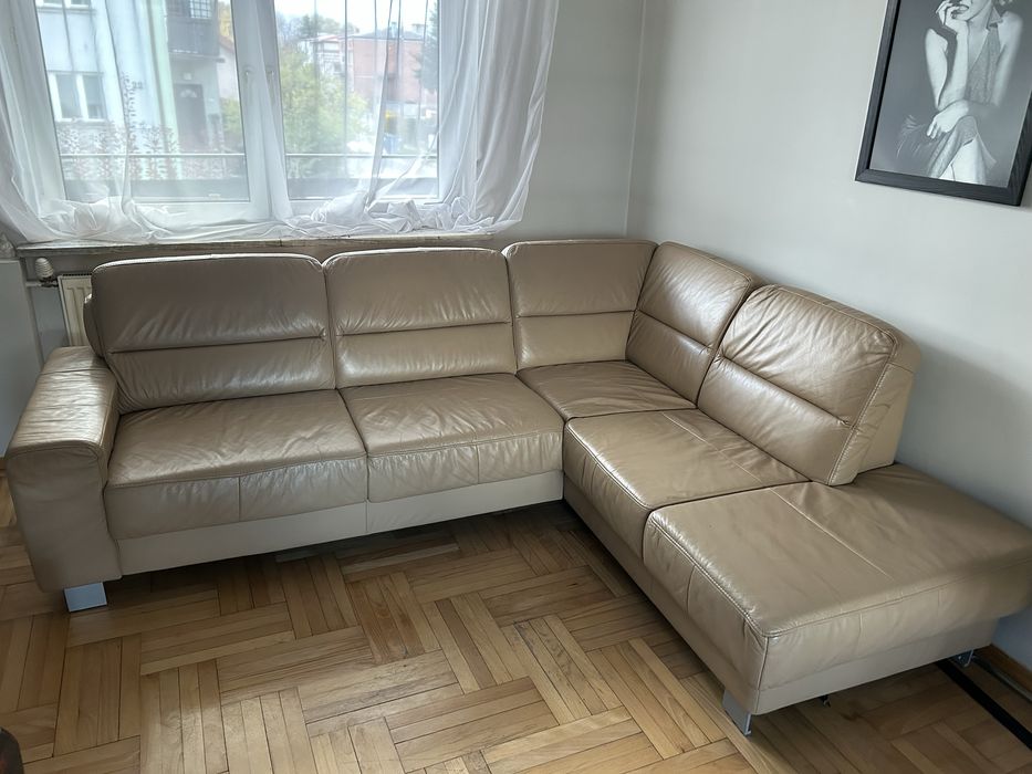 Kanapa sofa skórzana narożnik BEZ FUNKCJI SPANIA  SKÓRA !