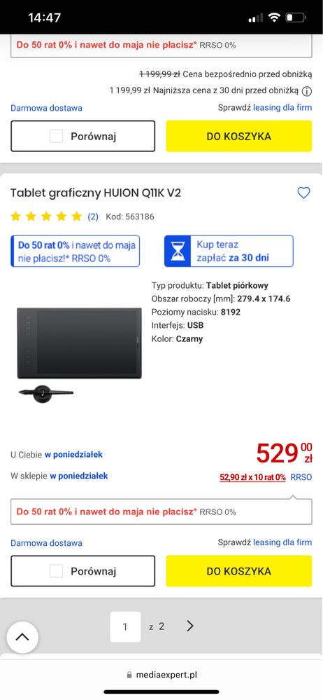 Tablet graficzny HUION Q11K V2