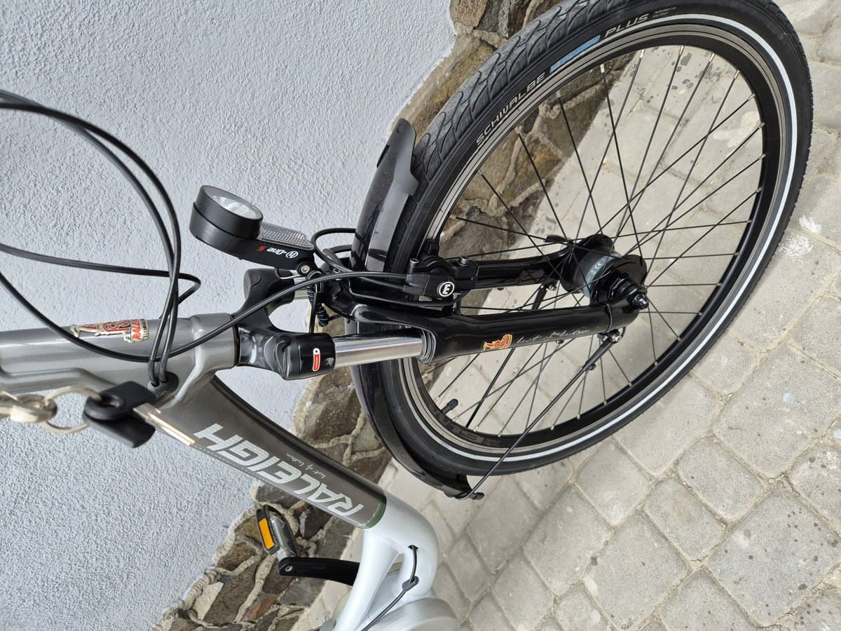 Електровелосипед дамка бу з Європи алюмінієвий гідравліка Raleigh 26 A