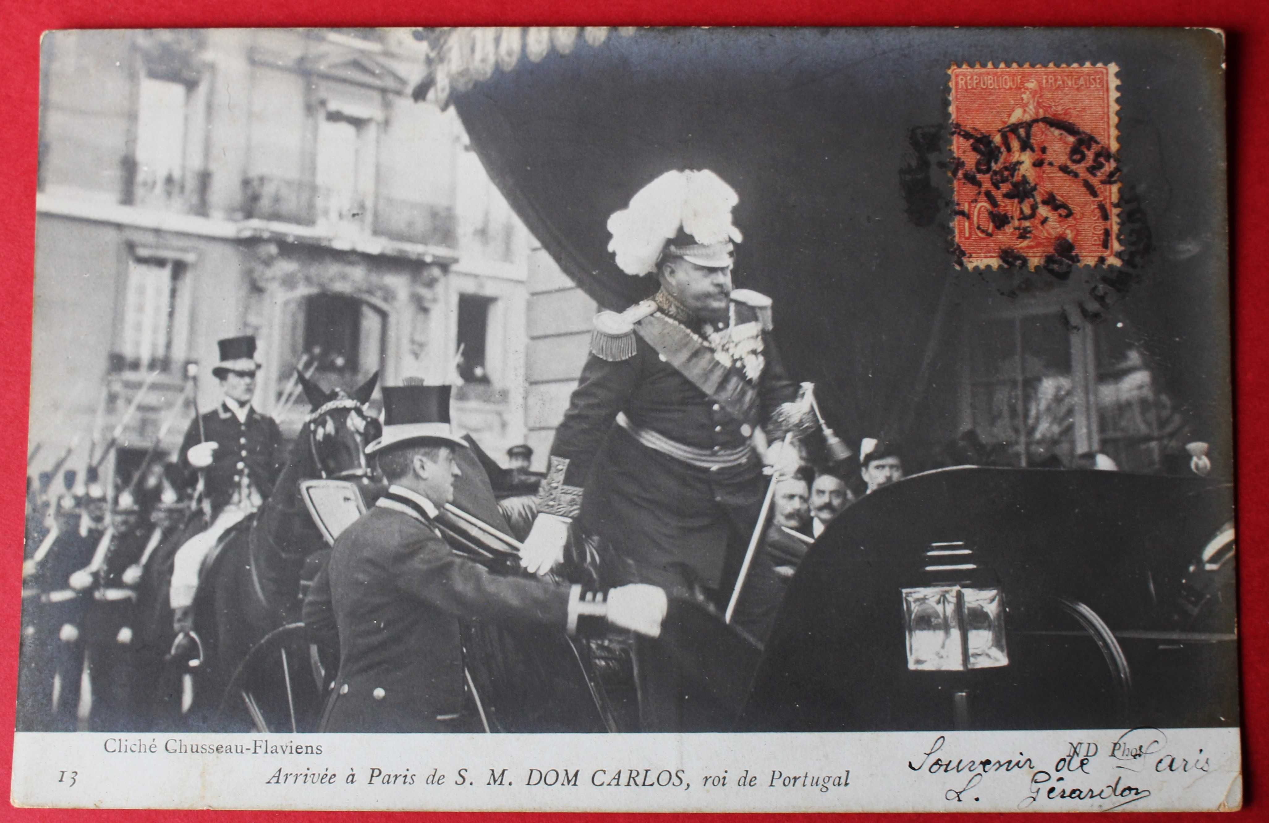 REI D. CARLOS À CHEGADA A PARIS PARA VISITA DE ESTADO 1905