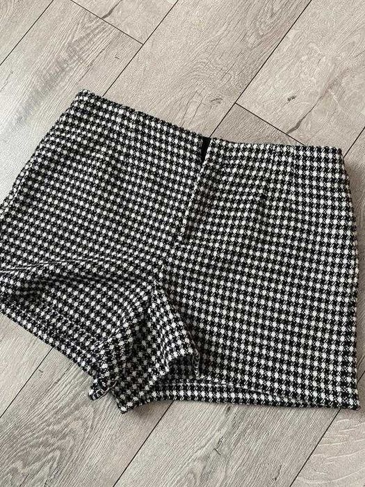 Жіночі твідові шорти теплі zara, шкіряні штани