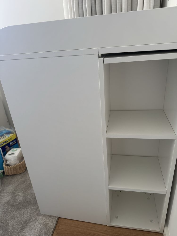 Muda fraldas SMÅGÖRA Trocador/estante c/1 prateleira, branco