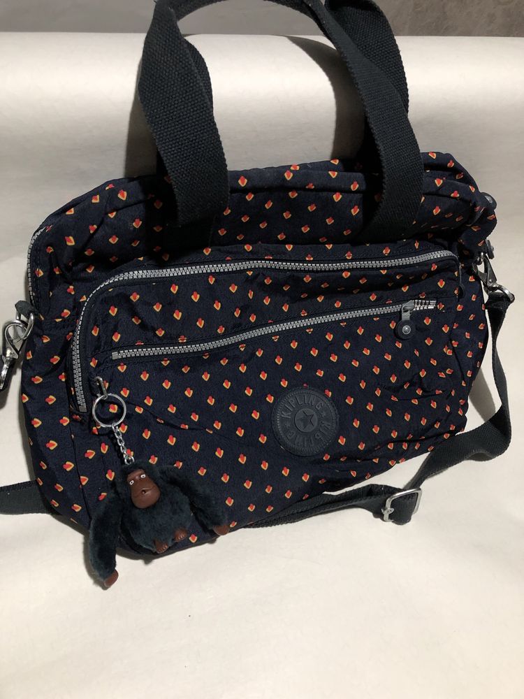 Cумка Kipling з мавпою синя велика вогонь
