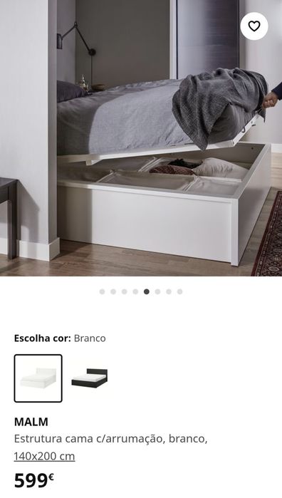 Cama Malm 140x200 c/arrumação