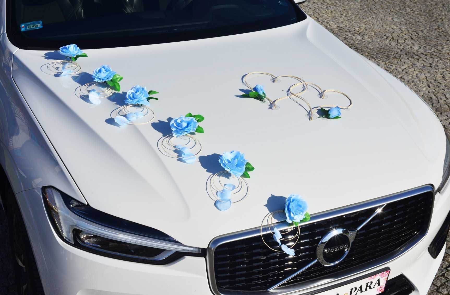 Delikatna ozdoba dekoracja na auto samochód ślub wesele KOLORY 314
