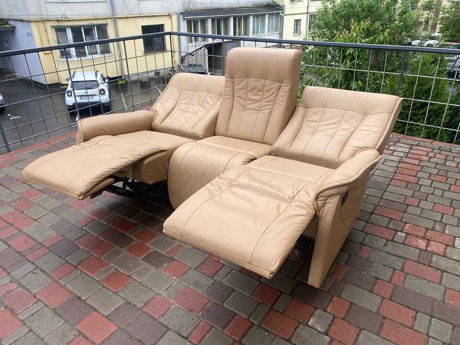 Продам шкіряний диван. Реклайнер! Кожаный диван.