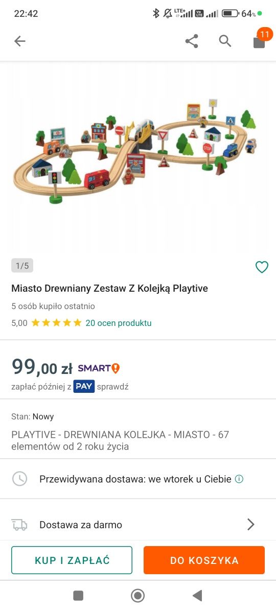 Drewniany pociąg z Lidla