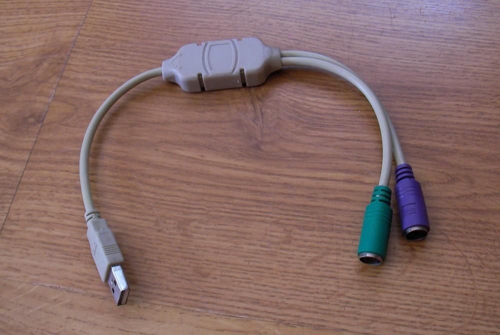 Kabel adapter przejściówka PS/2 => USB Klawiatura + Myszka