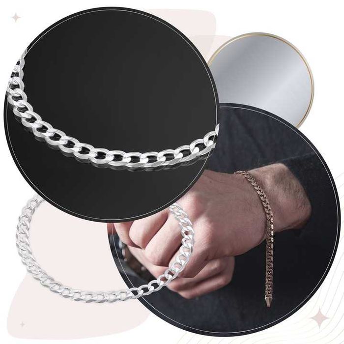 Bransoletka Srebrna 925 Męska Pancerka 5mm. POLECAM.