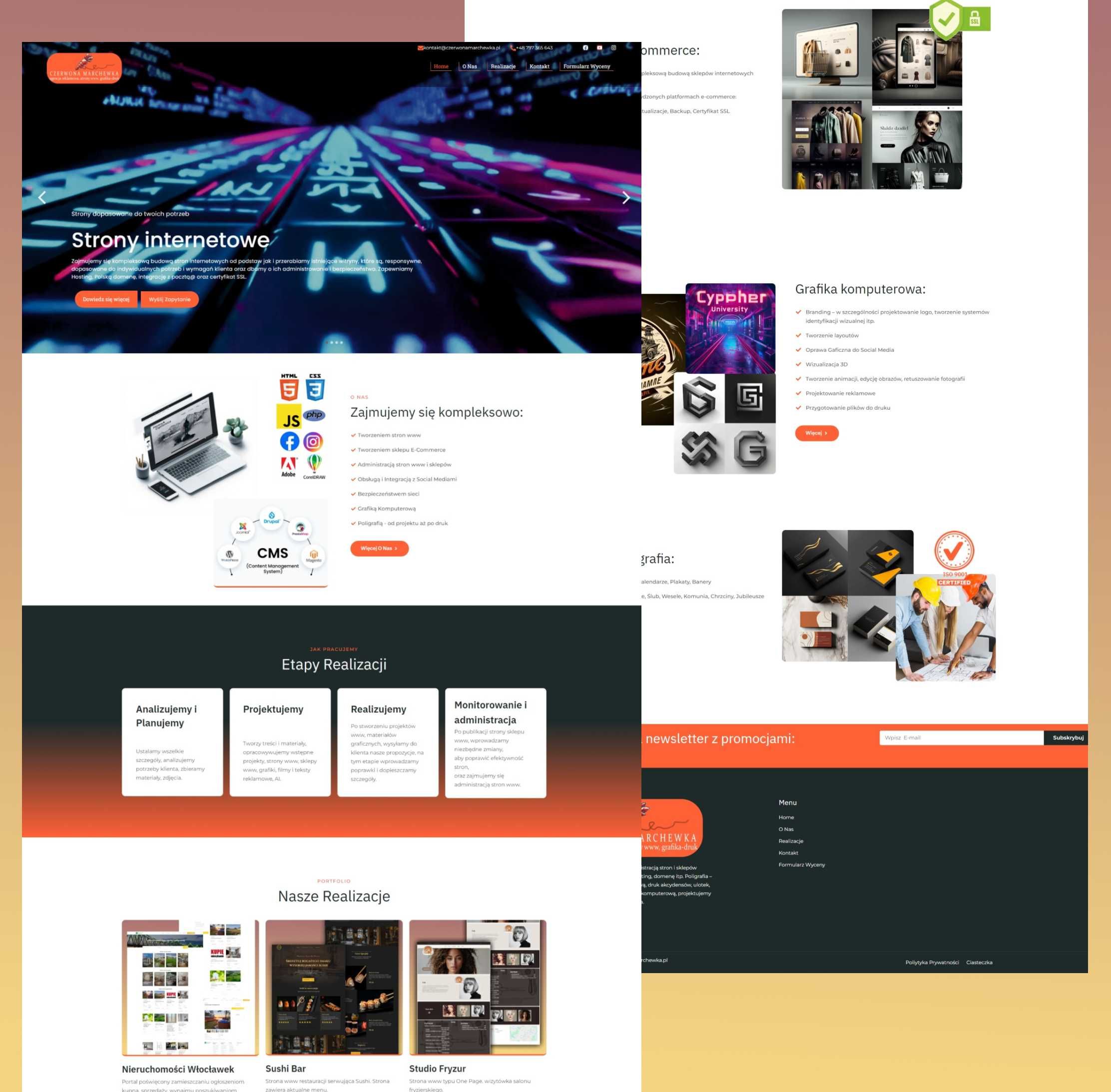Strona Internetowa 250 ZŁ wizytówka WWW domena hosting grafika druk