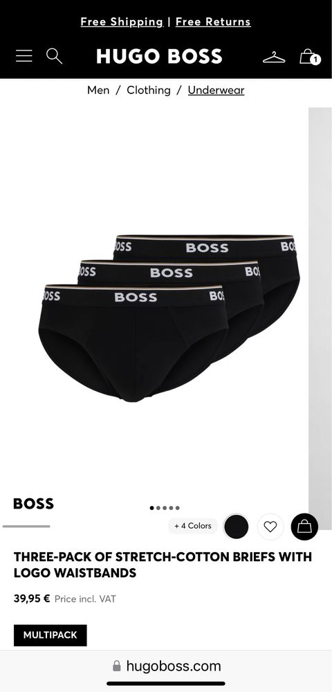 Мужские трусы BOSS, Hugo Boss. Оригинал !