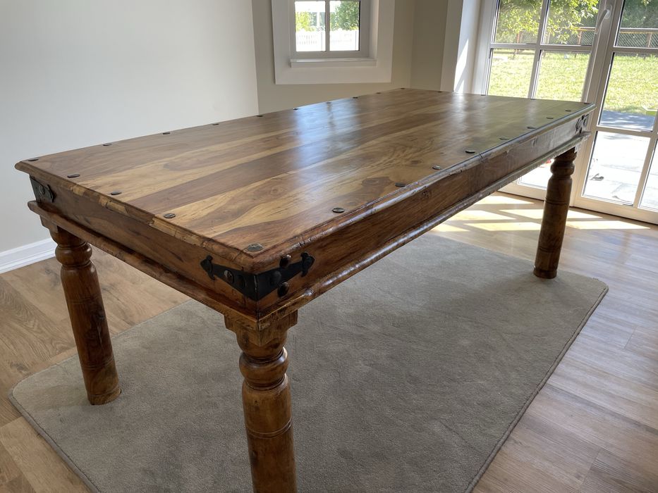 Stół kolonialny w pełni lity, oryginalne okucia