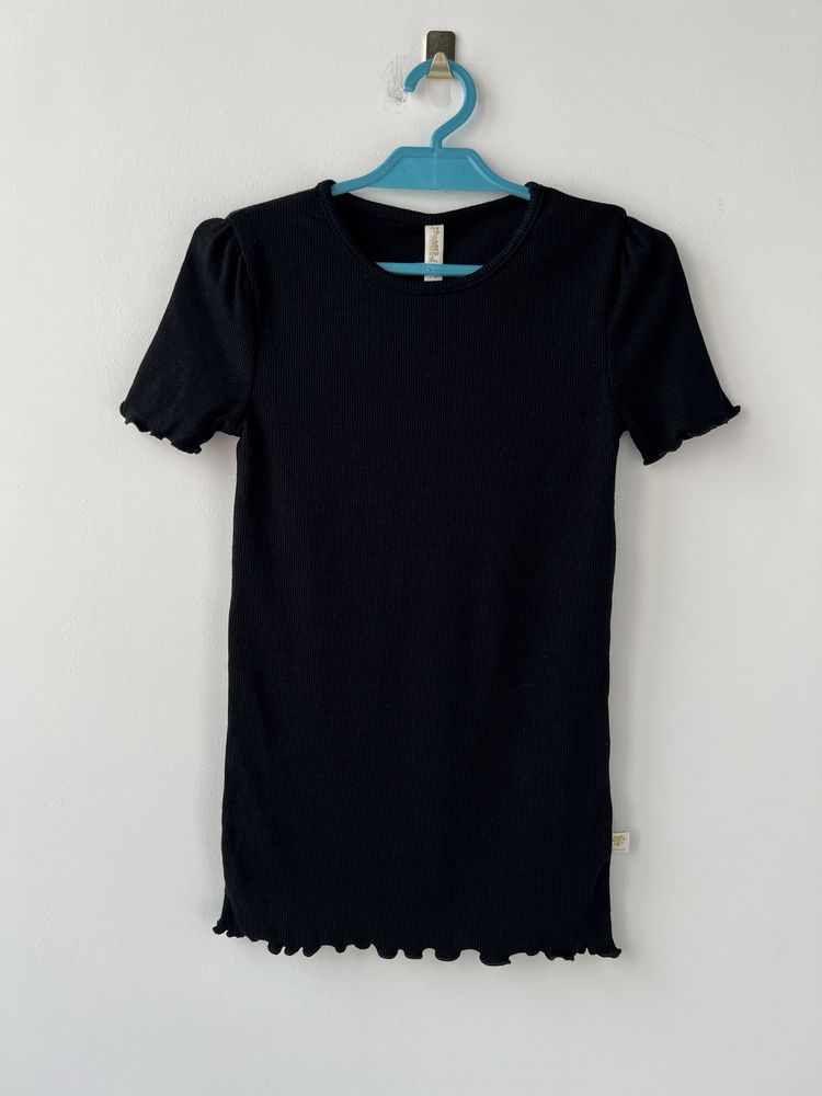 Pompdelux t-shirt dziecięcy czarny r.122/128