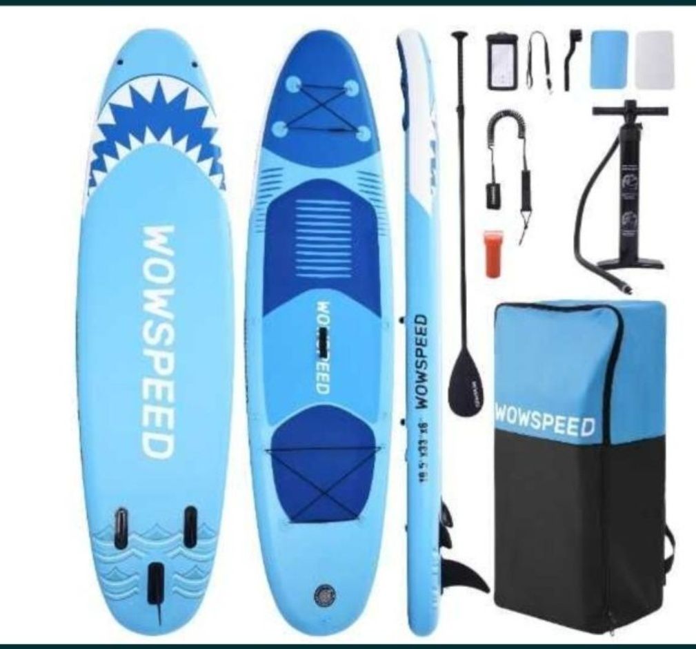 2 NOWE SUPY Dmuchane deski SUP (320cm I 350 cm) czerwona i niebieska