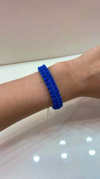 Женский браслет на руку, синий, фенечка, макраме