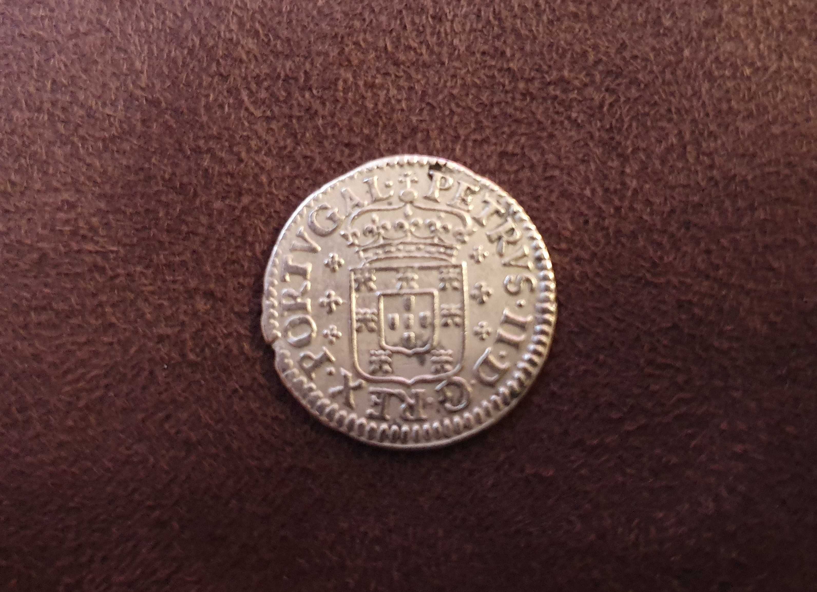 Moeda D. Pedro II - 1/2 Tostão (50 Reis) - Portugal - 1683