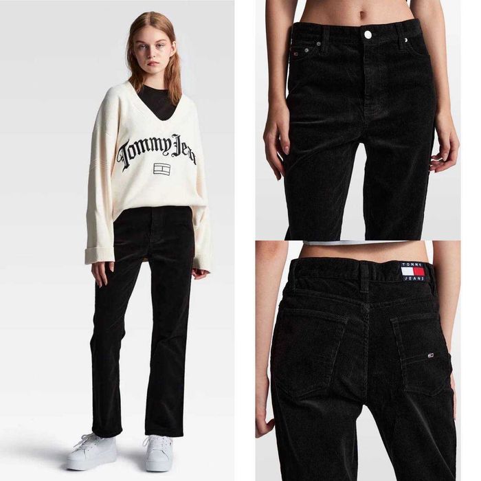 Штани жіночі прямі чорні брюки Tommy Hilfiger Jeans