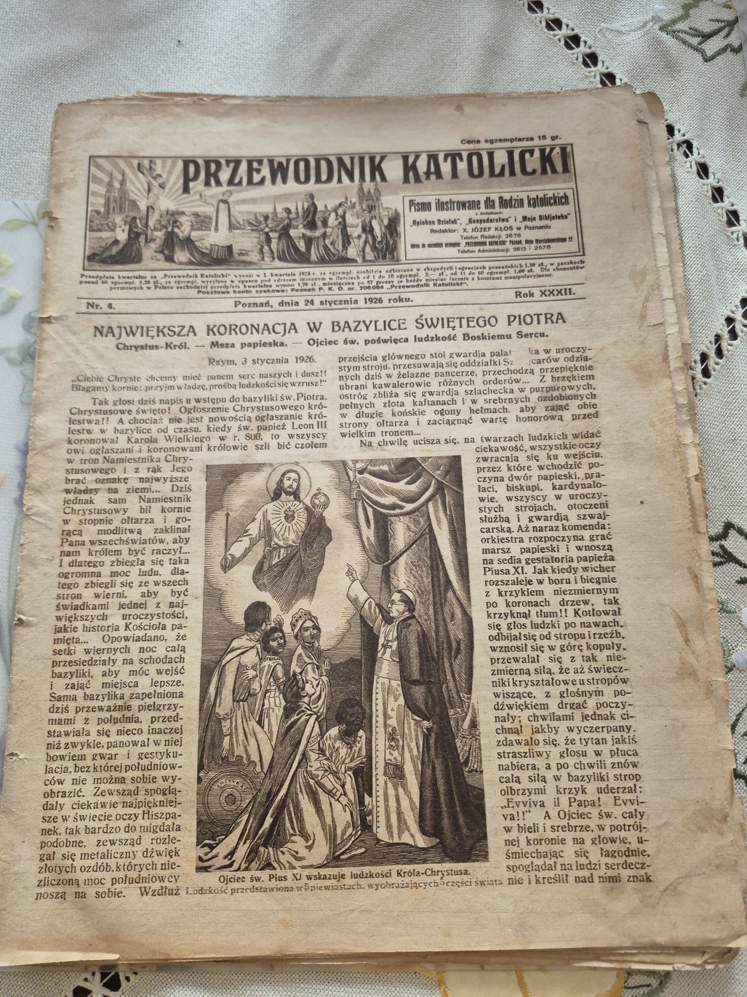 Stara gazeta 1926 rok przewodnik katolicki