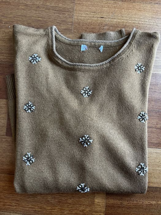 Camisola malha missangas