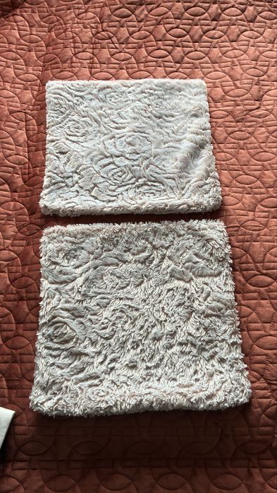 Dwie poszewki na poduszke rozowe pudrowy roz 40x40