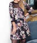 Vestido Quadrelli (motivos florais) NOVO COM ETIQUETA