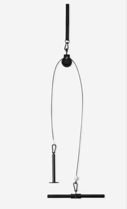 Polia de musculação com barra e suporte