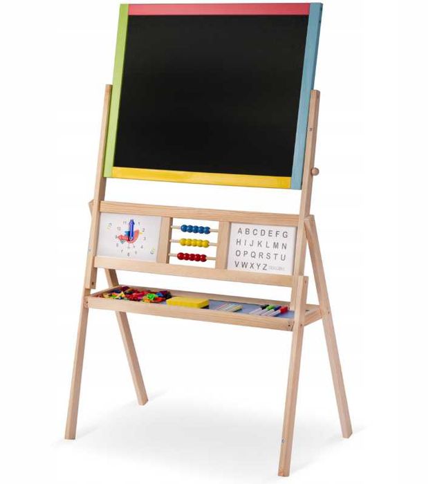 Tablica Dwustronna Edukacyjna Dla Dzieci Magnetyczna Kredowa WYPRZEDAŻ