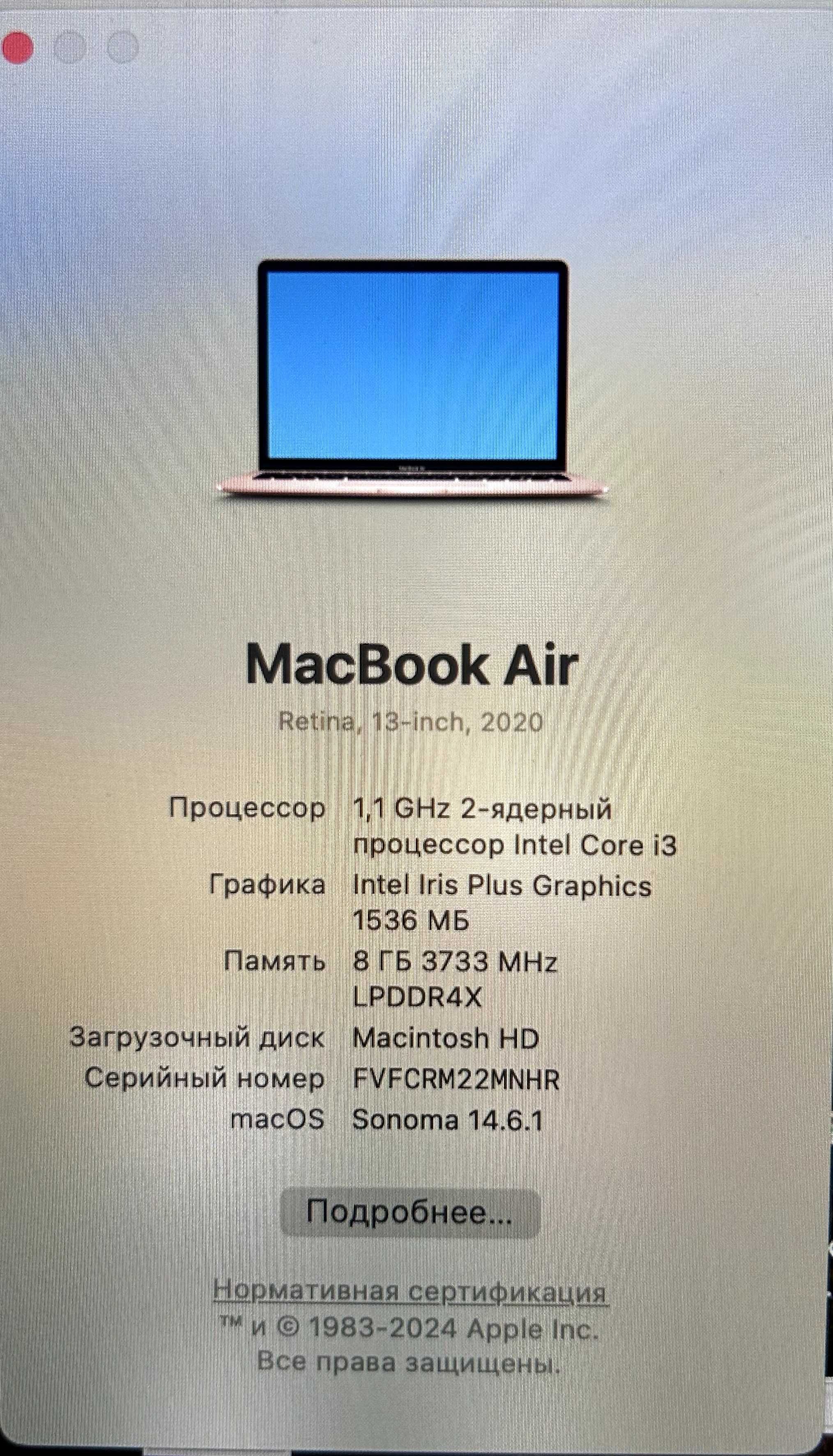 MacBook  Intel Core i3