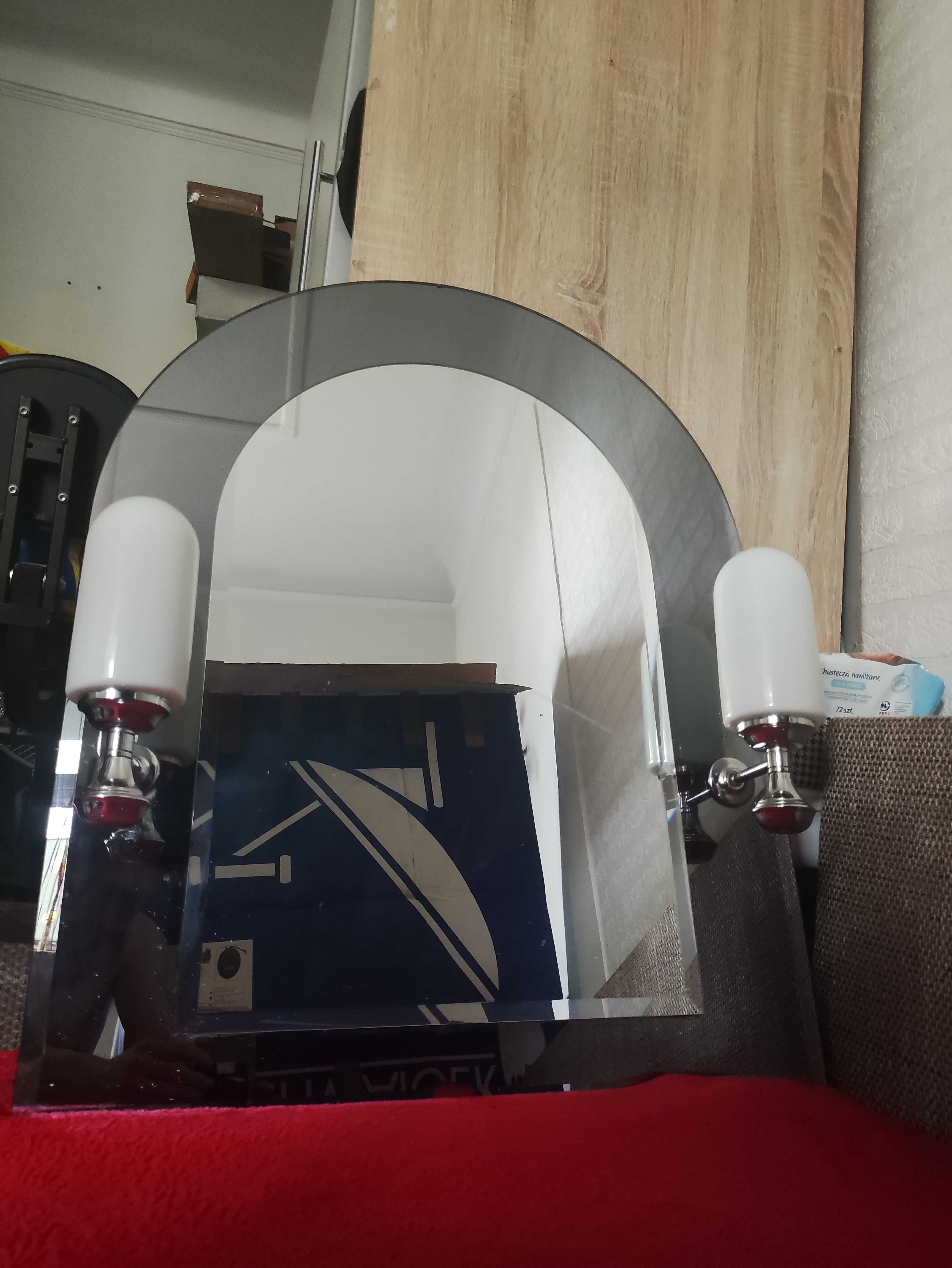 Lustro Łazienkowe ścienne na ścianę z Oświetleniem Lampka do łazienki