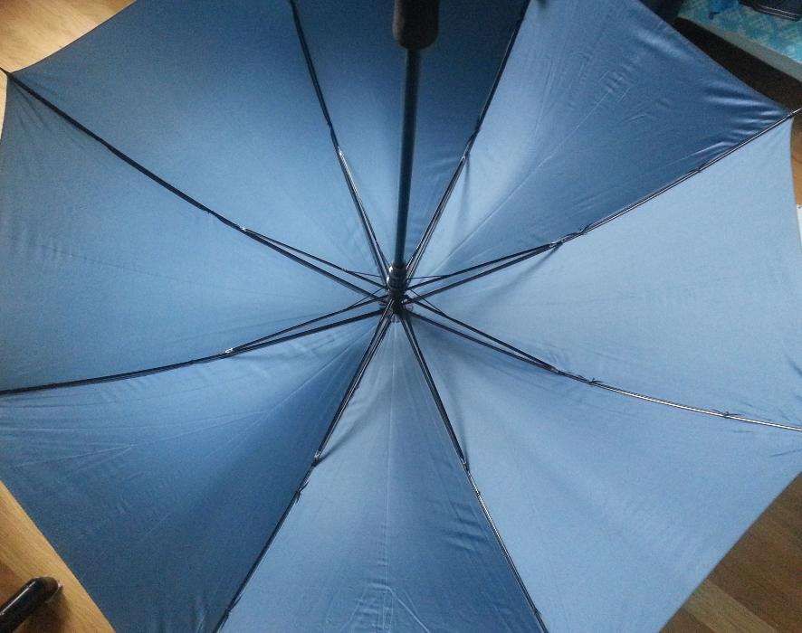 parasol duzy solidny mocny granatowy z miekka raczka - nowy
