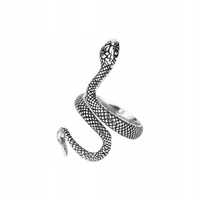 Pierścionek srebrny kolor 925 prezent żmijka wąż żmija