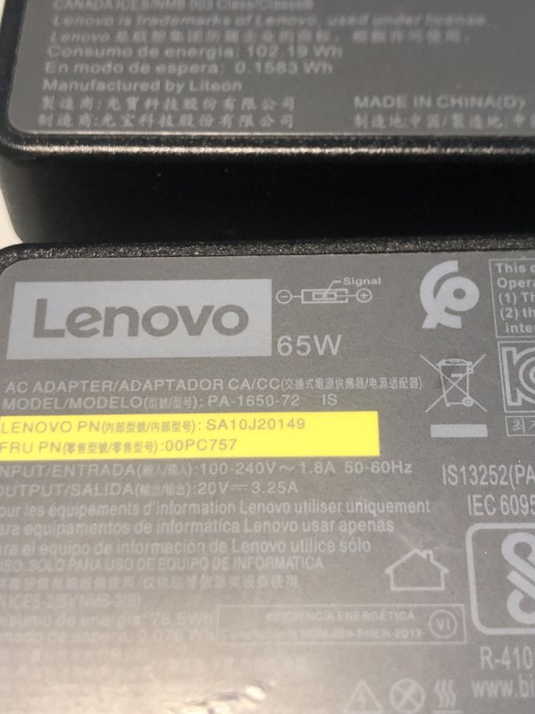 Lenovo 20v 4.5A 45 65 90W USB + pin Оригинальный блок питания ноутбука