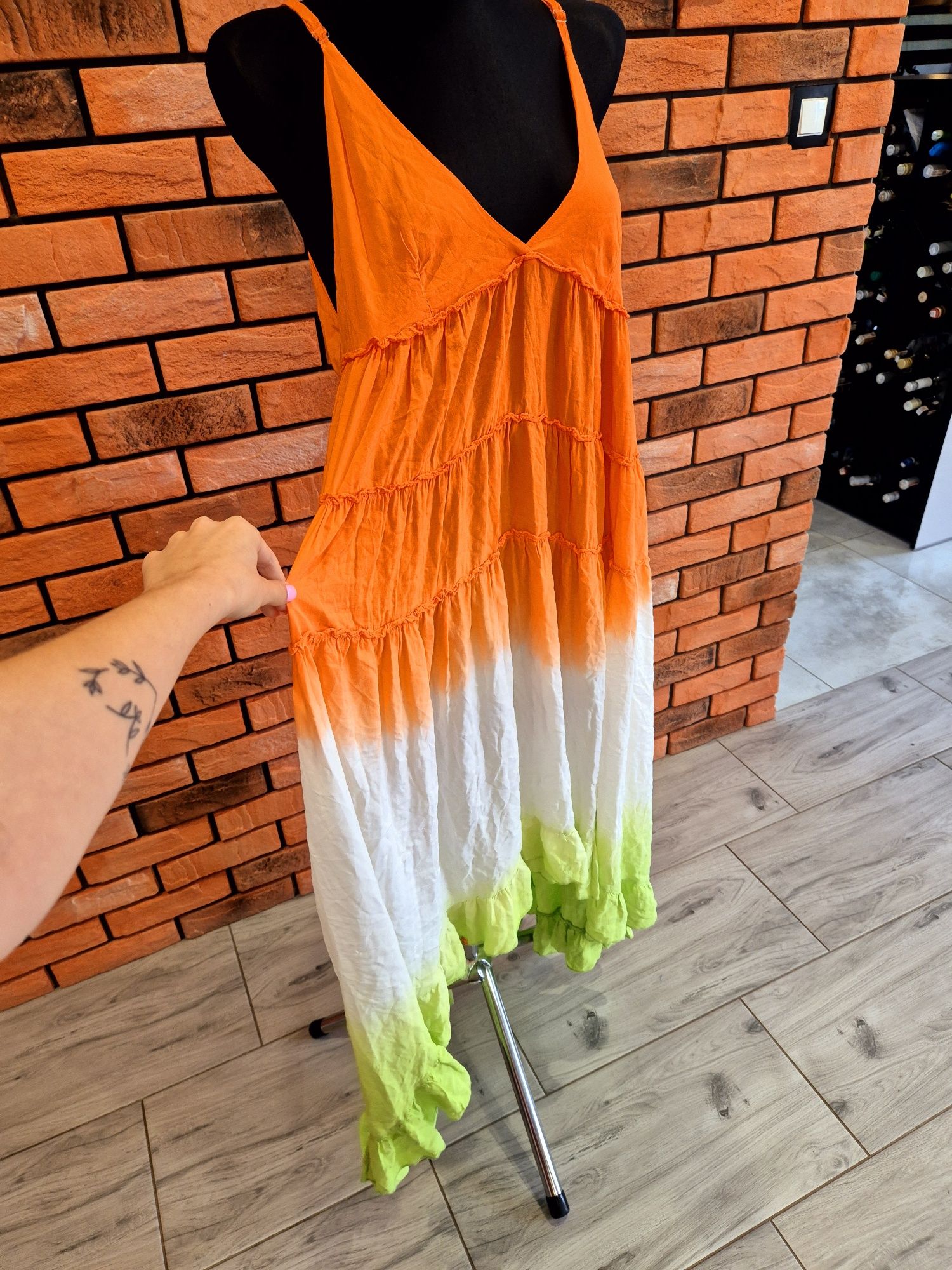 Kolorowa sukienka letnia maxi M L XL
