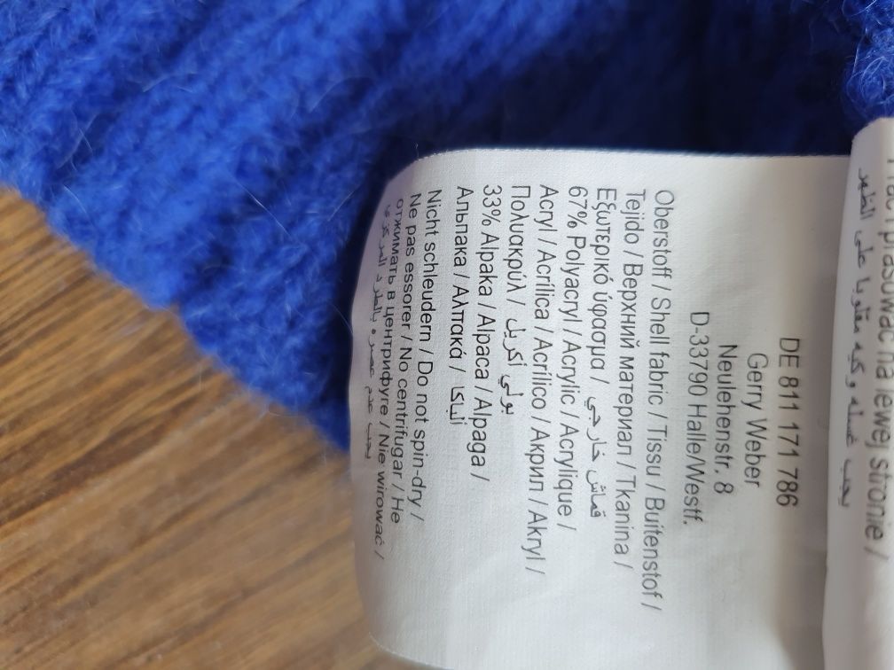 Gerry Weber sweter kobaltowy r.48, wełna alpaka