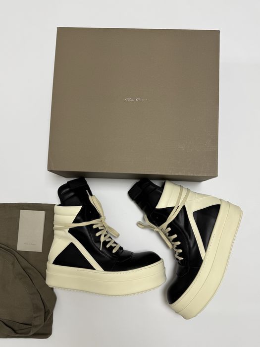 кеды ботинки буты Rick Owens double  Geobasket White 44 45 Lether