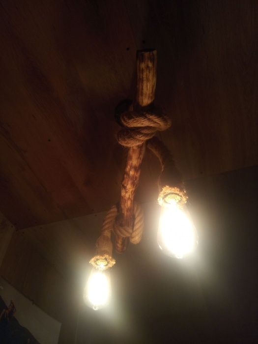 Lampa wisząca sznur, retro, vintage+2xEDISON ST- zestaw okazja!
