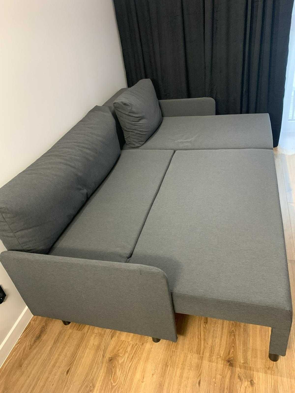 Sofa narożnik 3 osobowa rozkładana szara IKEA NOWA