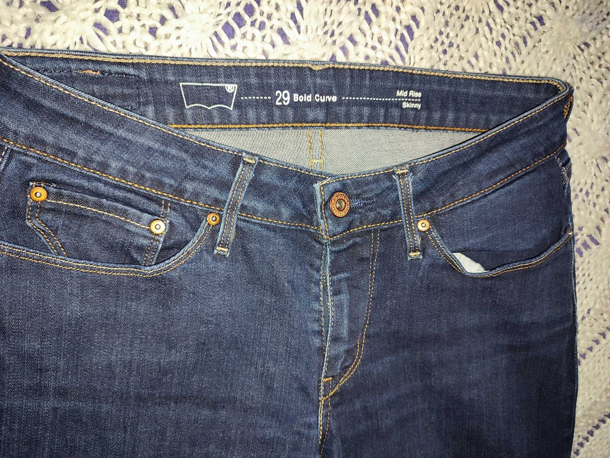 Jeansy Levis Mid Rise Skinny 29/32