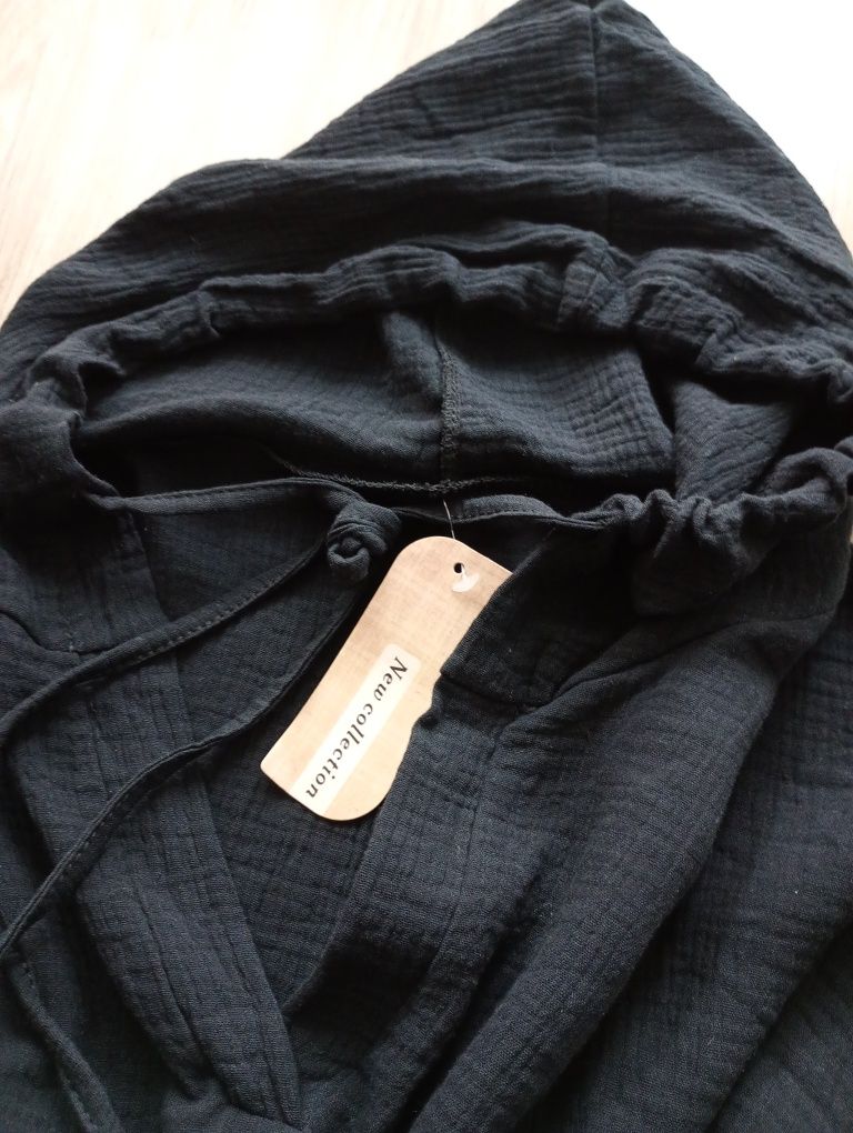 Nowa tunika czarna oversize XL / XXL muślin