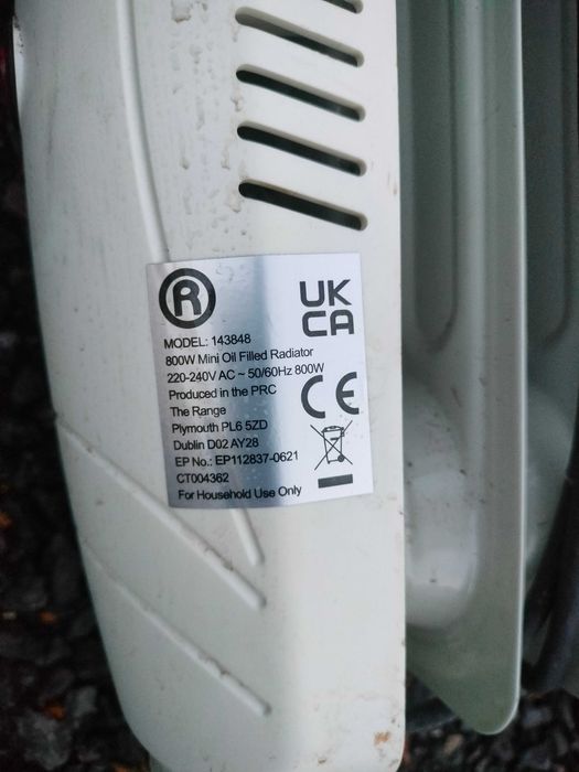 Grzejnik olejowy podgrzewacz 800w mini kompaktowy