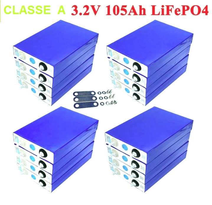 Bateria de 12V - 105Ah (4 células lítio de 3,2V) LiFePO4. NOVO