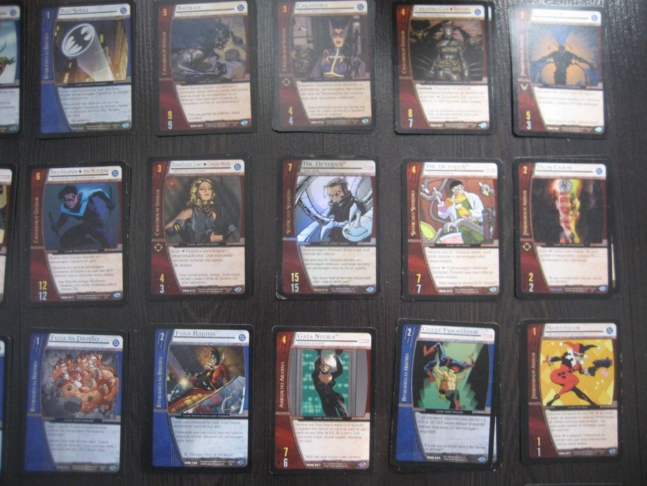 13 cartas de VS System (Marvel e DC) e 34 cartas STAR WARS FORCE ATTAX