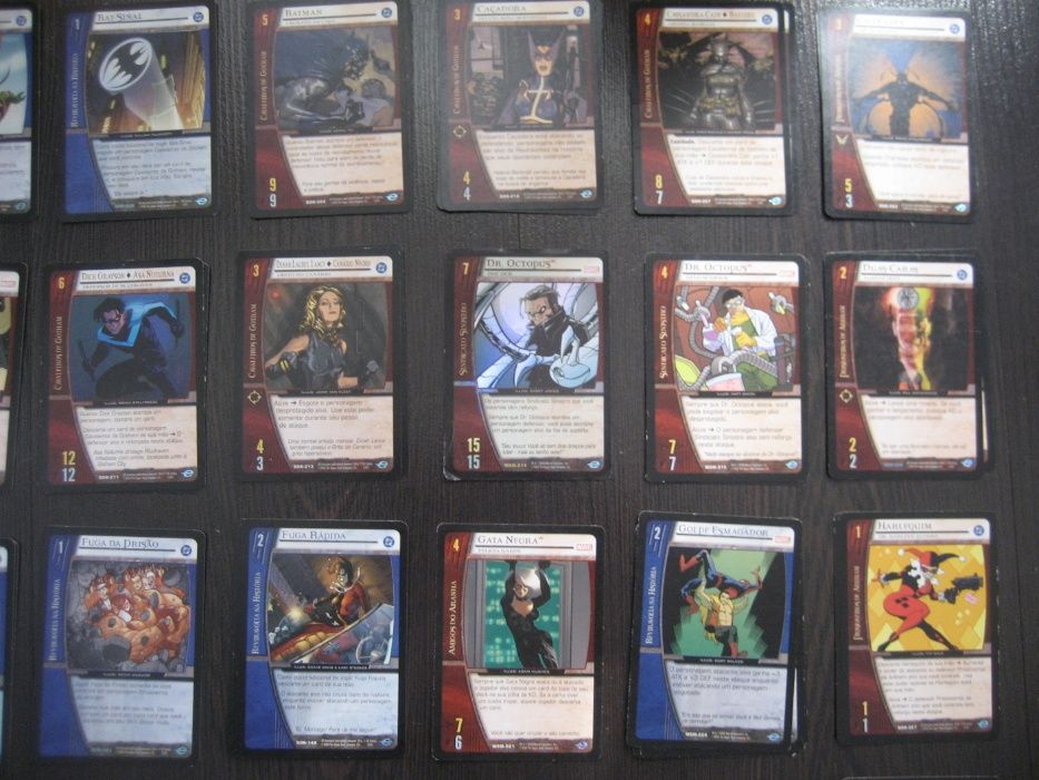 47 cartas de VS System (Marvel e DC) e 34 cartas STAR WARS FORCE ATTAX