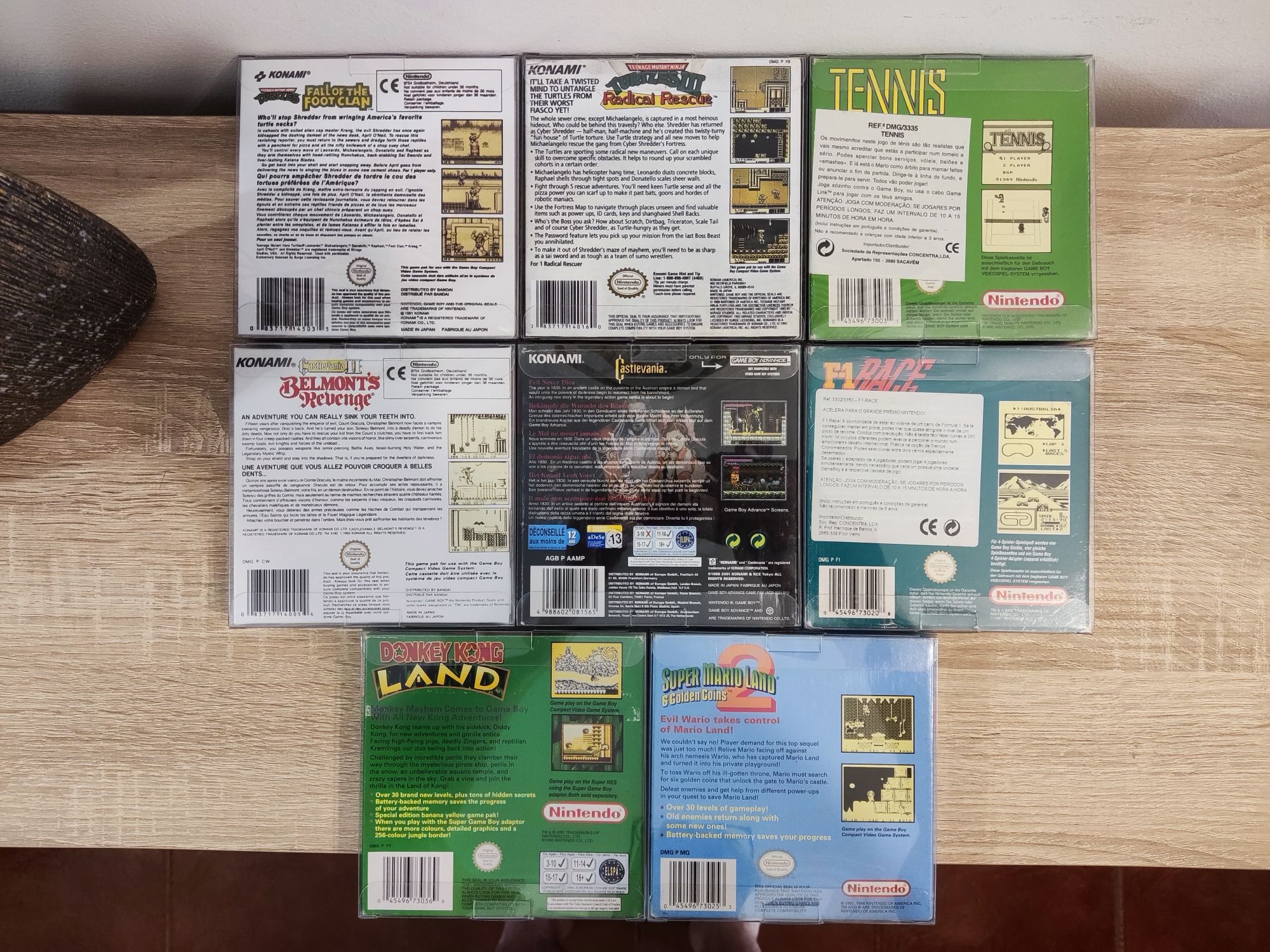 Jogos game Boy metroid, Castlevania, TMNT,Mário Land tennis game boy
