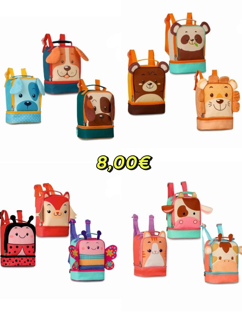 “Mochilas Infantis, Trolley e Lancheiras – A partir de 8€”